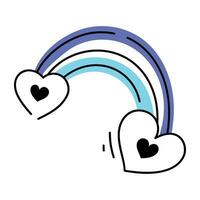 Love rainbow premium doodle icon vector