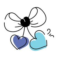 Doodle style icon depicting heart vector