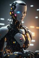 artificial intelligence robot at work in the future photo