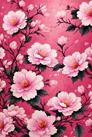 background pink flowers sakura tree graphics photo