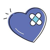 Doodle style icon depicting heart vector