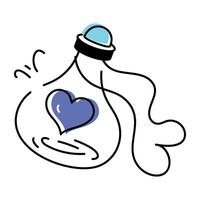 Handy doodle icon of a love elixir vector