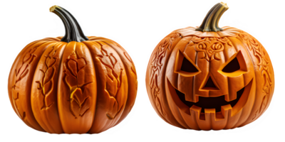 halloween pompoen geïsoleerd Aan transparant achtergrond , krik o'lantern besnoeiing uit ,generatief ai png