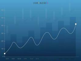 Modern infographic style with interface.12-month financial statistics chart. vector
