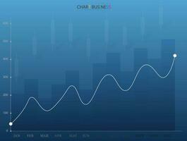 Modern infographic style with interface.12-month financial statistics chart. vector