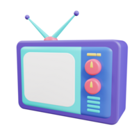 old Television 3d Render object with transparent background png