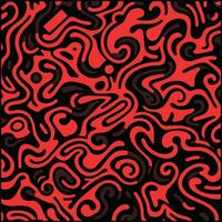 rojo y negro modelo con un negro gráfico diseño, en el estilo de psicodélico neón, serpenteante línea estilo, inspirado en escher, geométrico caos, conformado lienzo, negrita bloquear huellas dactilares, abstracción-creación vector