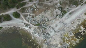 folhammar raukfield dans Gotland, Suède par drone 3 video