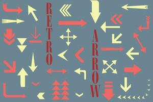 Vector collection of retro arrows with elegant style on a vintage background