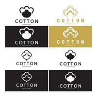 Soft natural organic cotton flower plant logo for cotton plantations, industries,business,textile,clothing and beauty,vector vector