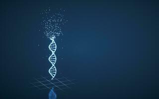 adn y cromosomas, genes y herencia, 3d representación. foto