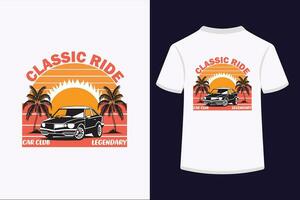 Classic Ride T-shirt Design vector