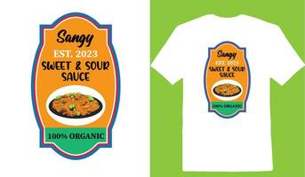 sangy Est. 2023 sweet and sour sauce 100 Organic T-shirt vector