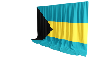 Bahamian flag waves proudly 3D rendered symbol of culture and sport Conferences unite echoing history's pride png