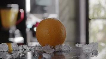 An orange in ice video