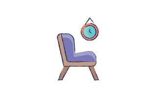 Lounge chair hand drawn illustration vector