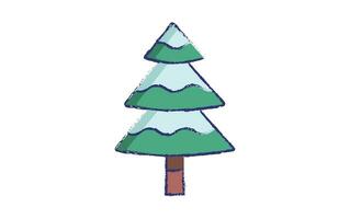 Christmas Tree hand drawn illustration vector