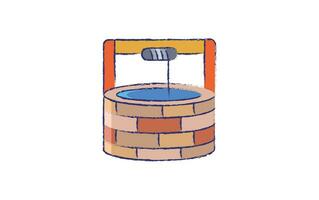 Water well hand drawn illustration vector