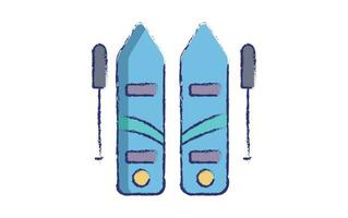 Ski board hand drawn illustration vector