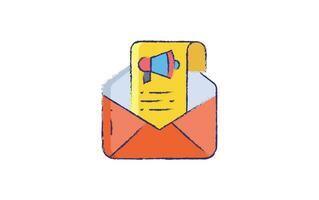 Inbox Message hand drawn illustration vector