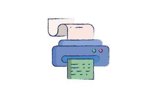 Printer hand drawn illustration vector