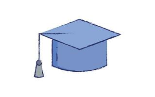 Education cap hand drawn illustration vector