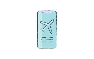 Mobile Flight hand drawn illustration vector