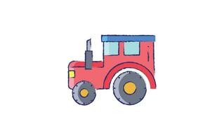 Tractor hand drawn illustration vector