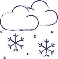 nieve nube mano dibujado ilustración vector