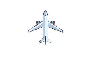 Airplane hand drawn illustration vector