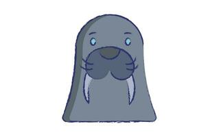 Walrus hand drawn illustration vector