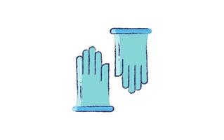 guantes mano dibujado ilustración vector