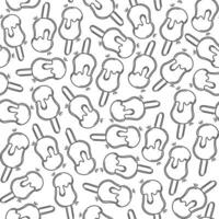 Summer doodle seamless pattern with ice creams vector