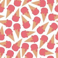 Summer doodle seamless pattern with ice creams vector