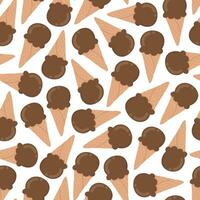 Summer doodle seamless pattern with ice creams vector