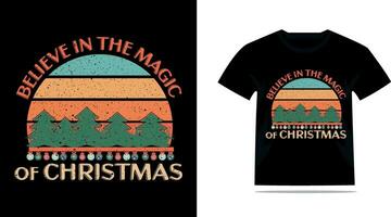 alegre Navidad Clásico retro t camisa diseño vector