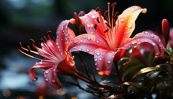 vibrante colores de naturaleza flores, hojas, pétalos, y flores generado por ai foto