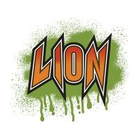 Lion text graffiti street art vector