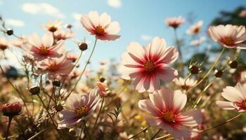 vibrante verano prado vitrinas naturaleza belleza en un vistoso ramo de flores generado por ai foto