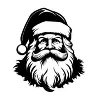 Papa Noel claus negro y blanco ilustración diseño en un blanco antecedentes vector