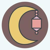 Icon Crescent Moon. related to Saudi Arabia symbol. color mate style. simple design editable. simple illustration vector