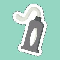 Sticker line cut Toothpaste. related to Bathroom symbol. simple design editable. simple illustration vector