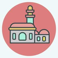 Icon Mosque. related to Saudi Arabia symbol. color mate style. simple design editable. simple illustration vector