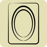 Icon Mirror. related to Bathroom symbol. hand drawn style. simple design editable. simple illustration vector