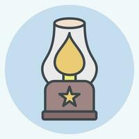 Icon Lantern. related to Camping symbol. color mate style. simple design editable. simple illustration vector