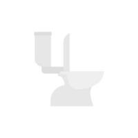 Toilet bowl flat design vector illustration. Toilet seat, bowl side view flat style on white background. Restroom, lavatory, privy, closet, loo water closet.