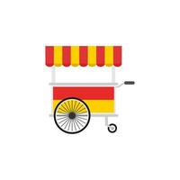 food cart flat design vector illustration.concession cart illustration. street food vending cart