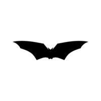 Bat logo design concept vector illustration. Bat silhouette. Printable template. Bat icon isolated on white. Spooky black horror bat graphic.