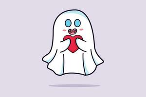 Magic scary spirits with different emotions and face expressions. Cute funny happy ghosts concept. Colored flat vector illustration isolated.
