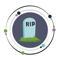 Tombstone RIP vector illustration graphic icon symbol
